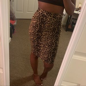 Leopard Print Pencil Skirt